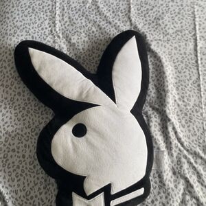 PLAYBOY Black and White Bunny Pillow